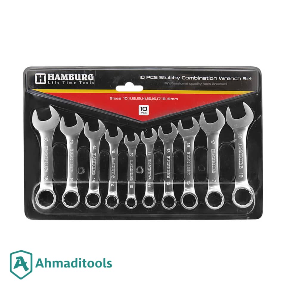 مجموعه 10 عددی آچار یکسررینگ کوتاه هامبورگ مدل 9445 